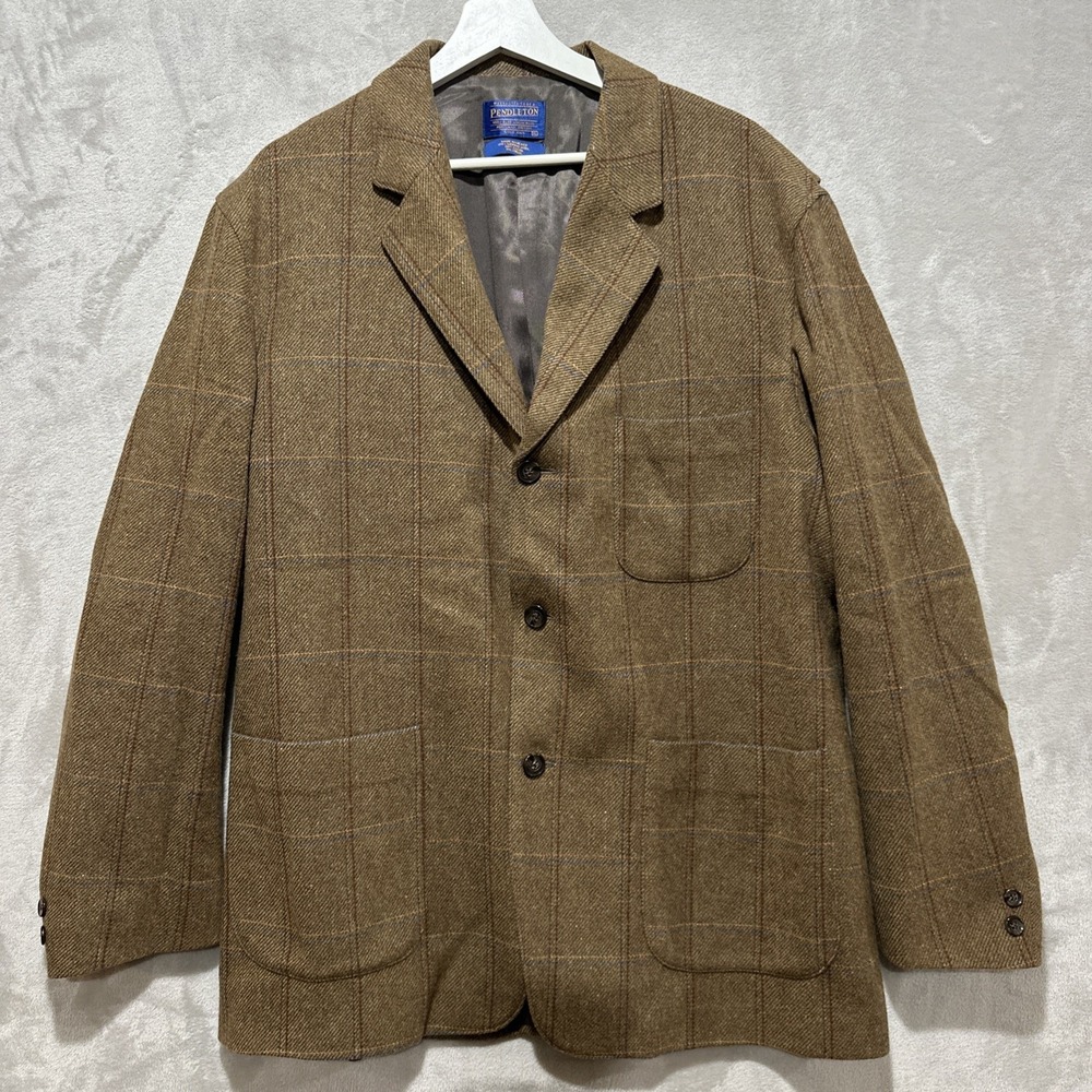 Pendleton Men's 3 Button Wool Blazer Jacket Men's Size XL Plaid